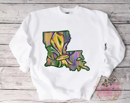 LA Fleur de Lis brushstroke Tee or Sweatshirt